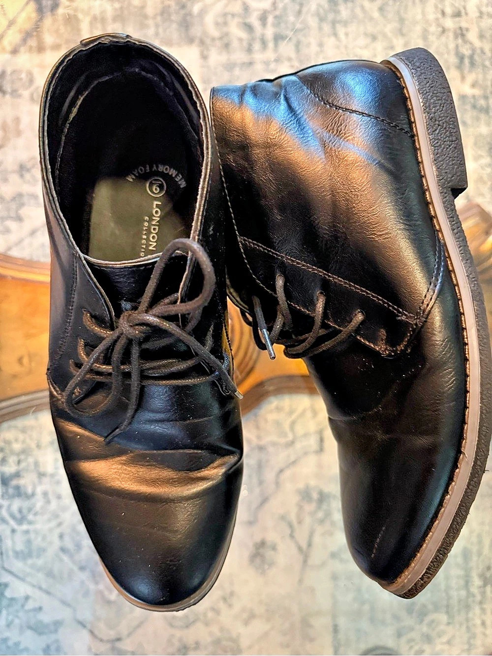 London Fog Tyler Leather Chukka Boots Black Dark Academia Office Core US 9